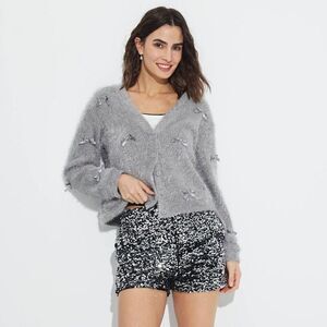Wild Fable - Women's Bow Embellished Cardigan - Wild Fable Gray Gray